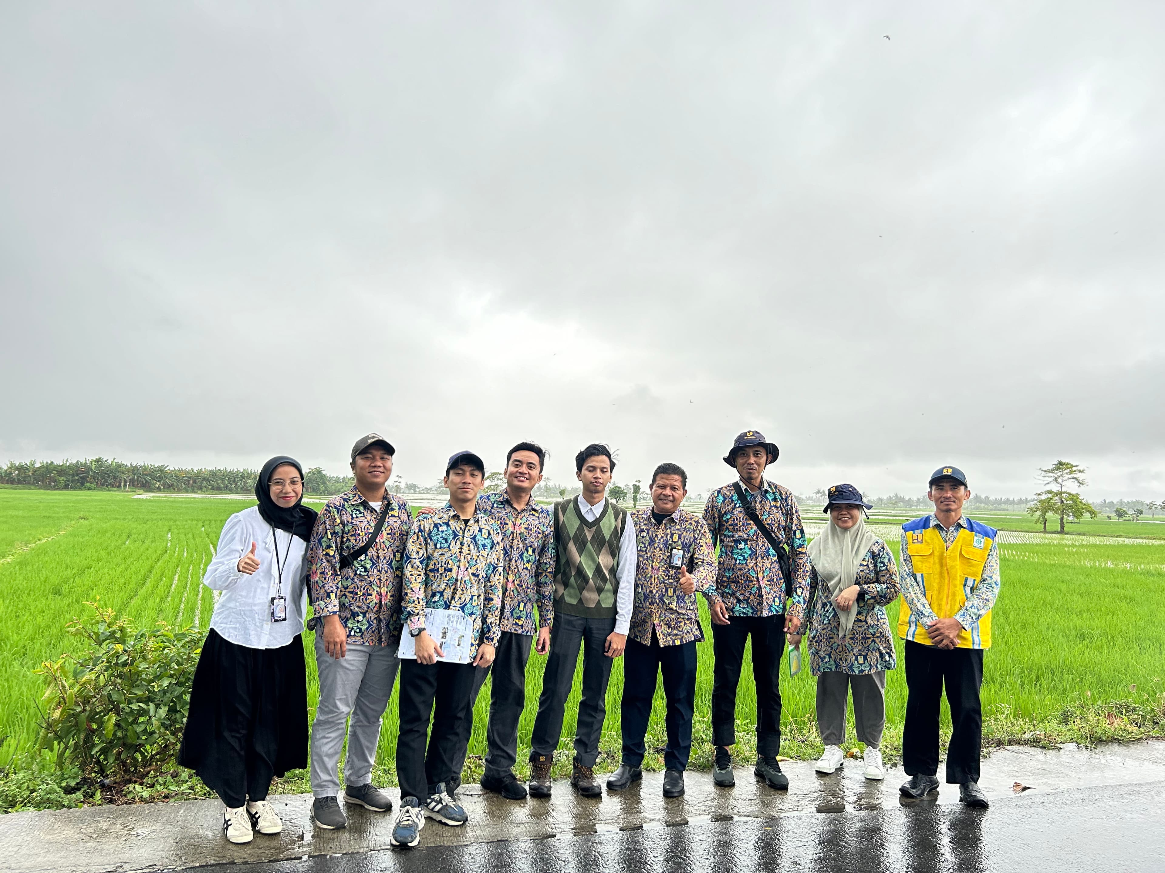 A documentation photo taken while conducting validation in the rice fields